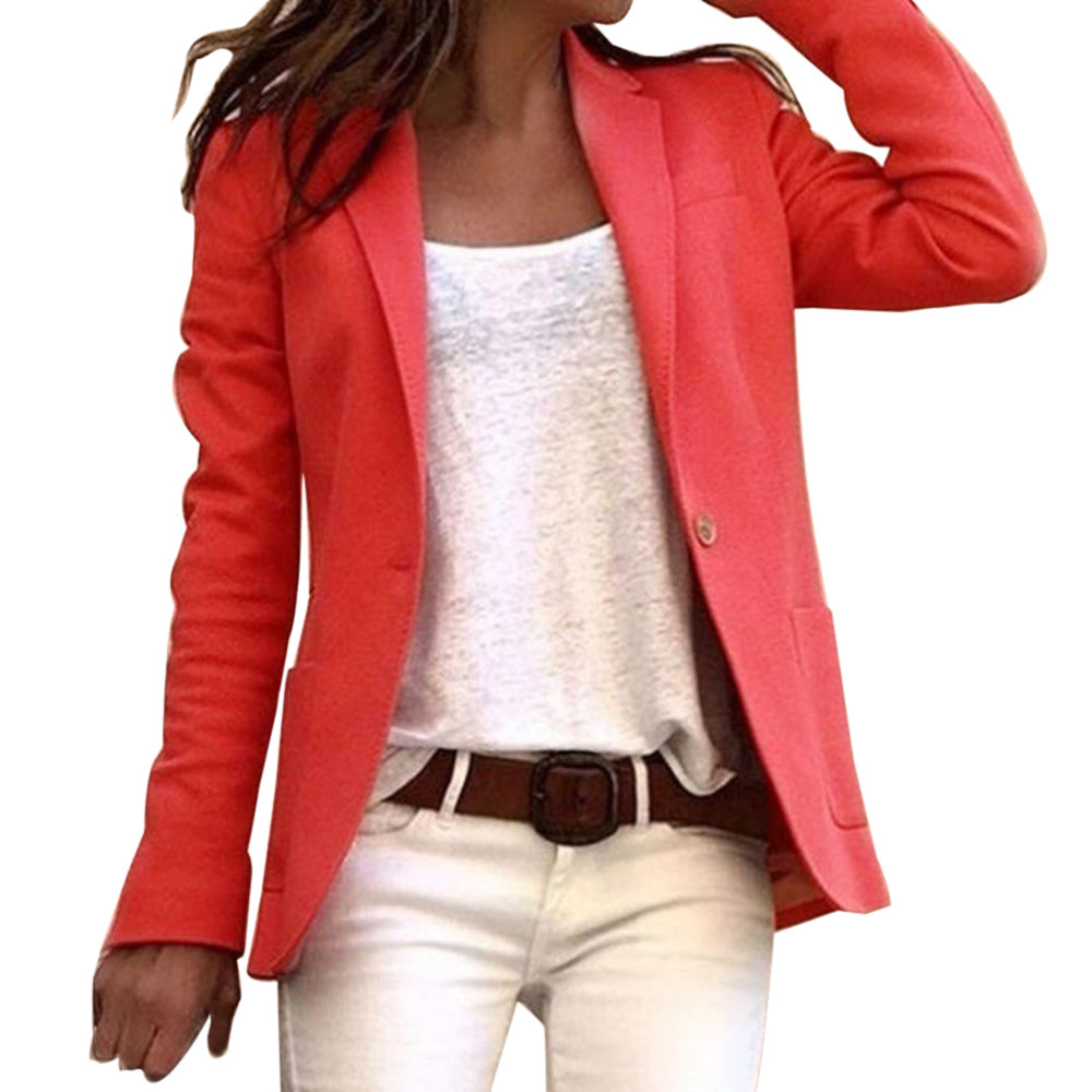 Valenzora Reversknopf, schmal geschnittener, langärmeliger Blazer