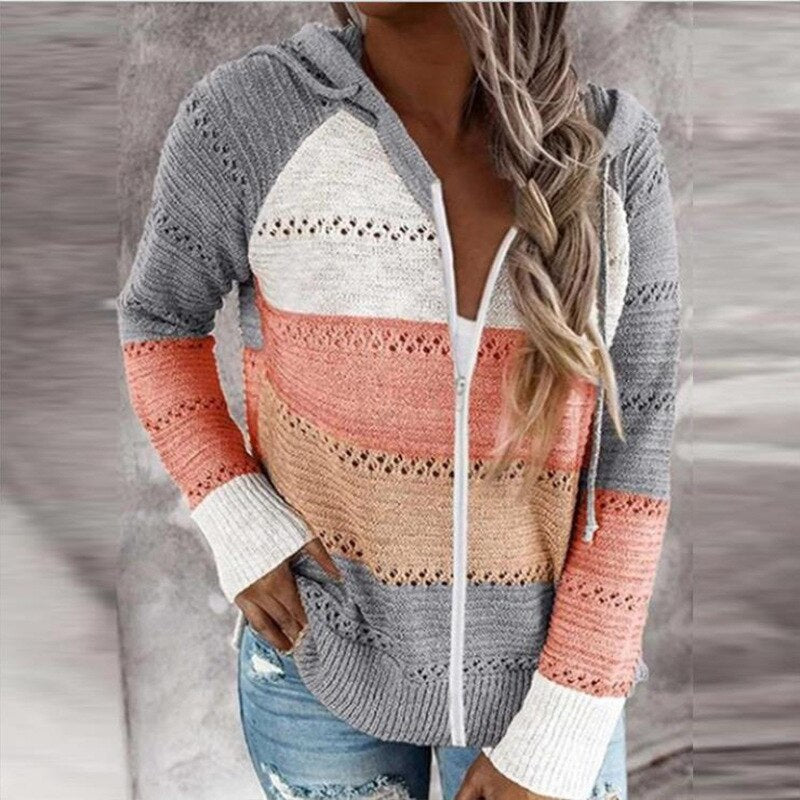 Valenzora | Bunt gestreifte Strickwesten im Ibiza-Boho-Stil für Damen – Trendy und bequem