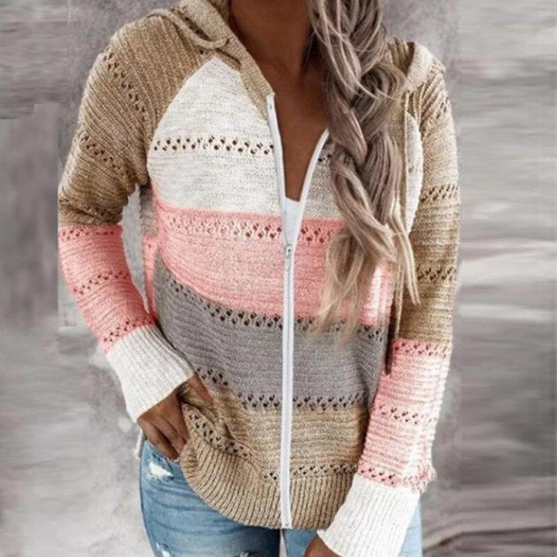 Valenzora | Bunt gestreifte Strickwesten im Ibiza-Boho-Stil für Damen – Trendy und bequem