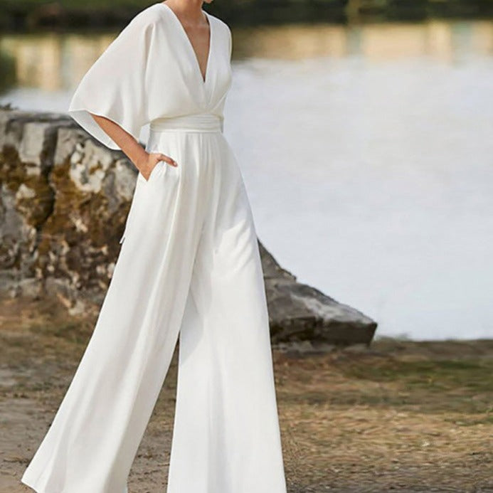 Valenzora | Jumpsuit with wide neckline for women