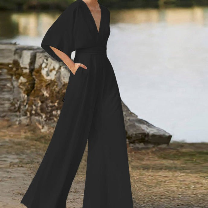 Valenzora | Jumpsuit with wide neckline for women