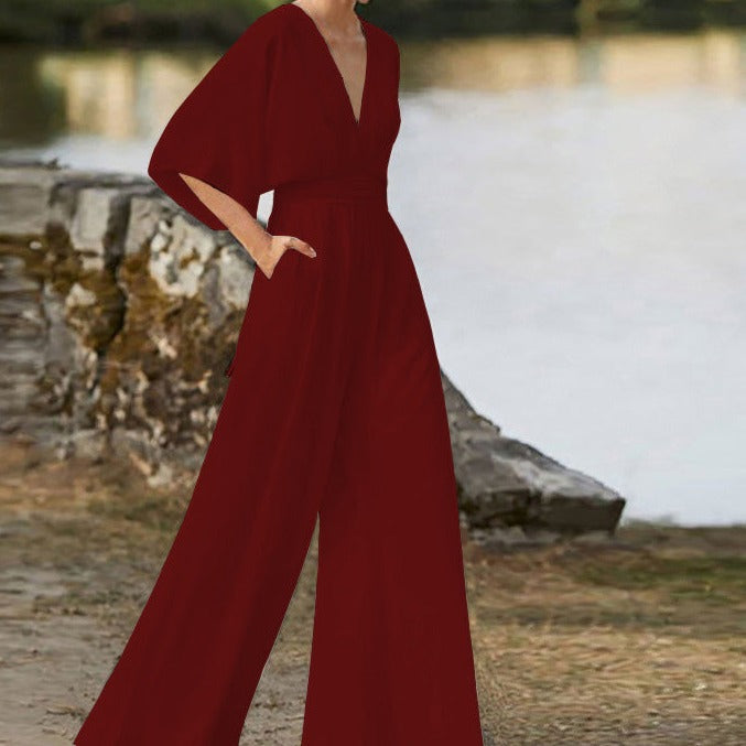 Valenzora | Jumpsuit with wide neckline for women