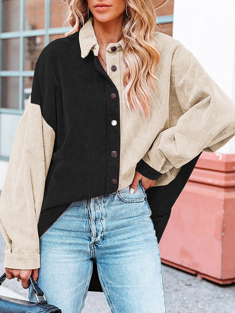 Valenzora Cordbluse | Moderne gerippte Damenjacke für den Herbst