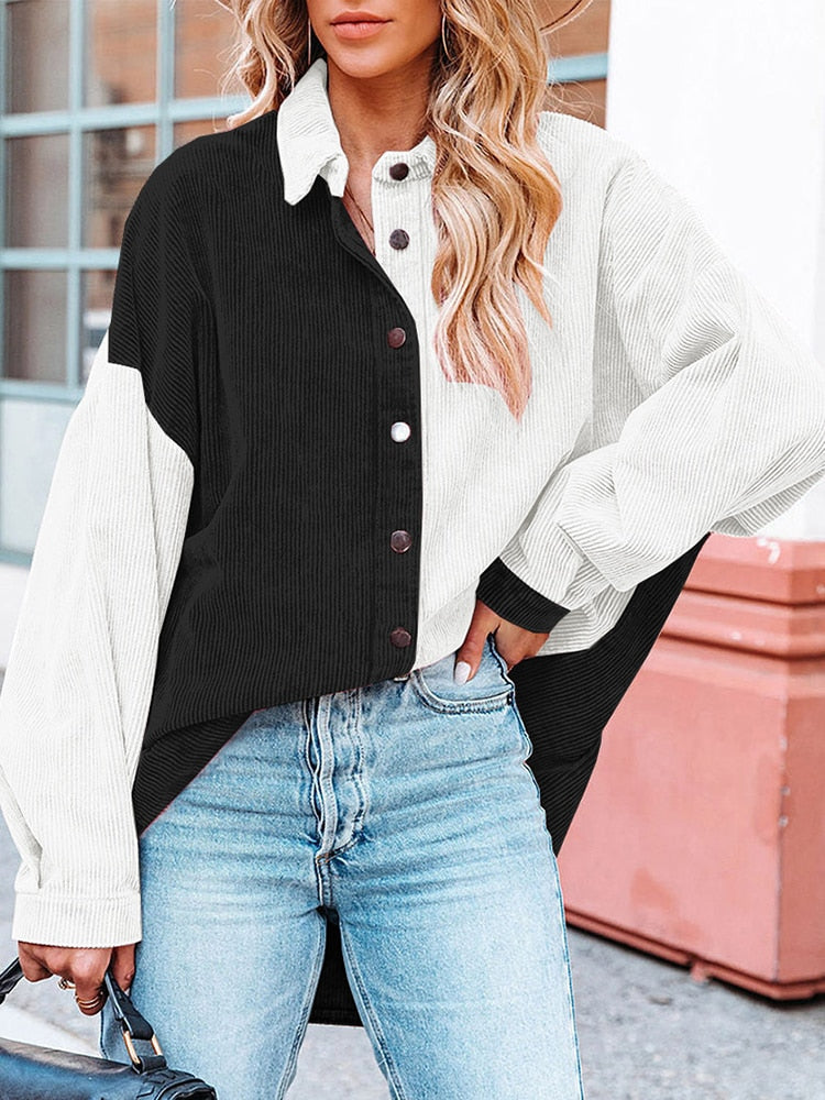 Valenzora Cordbluse | Moderne gerippte Damenjacke für den Herbst