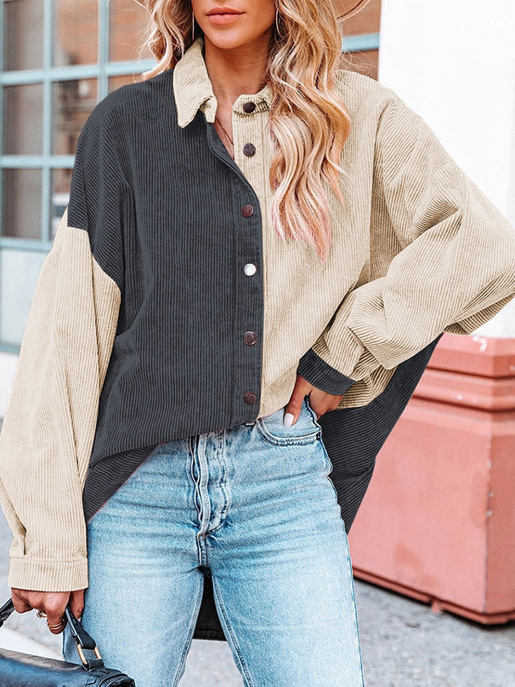 Valenzora Cordbluse | Moderne gerippte Damenjacke für den Herbst