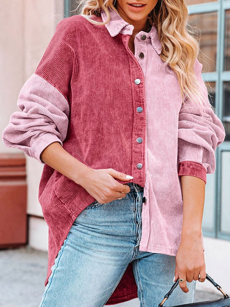 Valenzora Cordbluse | Moderne gerippte Damenjacke für den Herbst