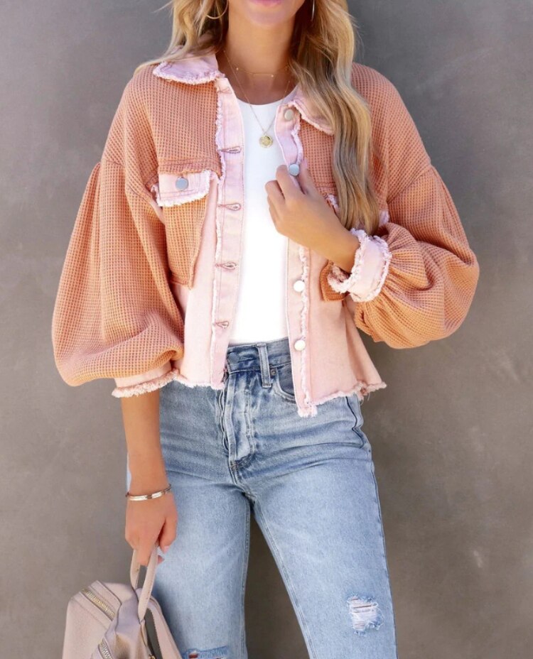 Valenzora Jacke | Moderne Damenjacke aus Rippcord-Samt in Pastellfarben