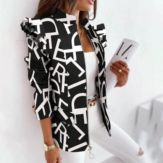 Valenzora | Casual long-sleeved jacket with zipper and pockets