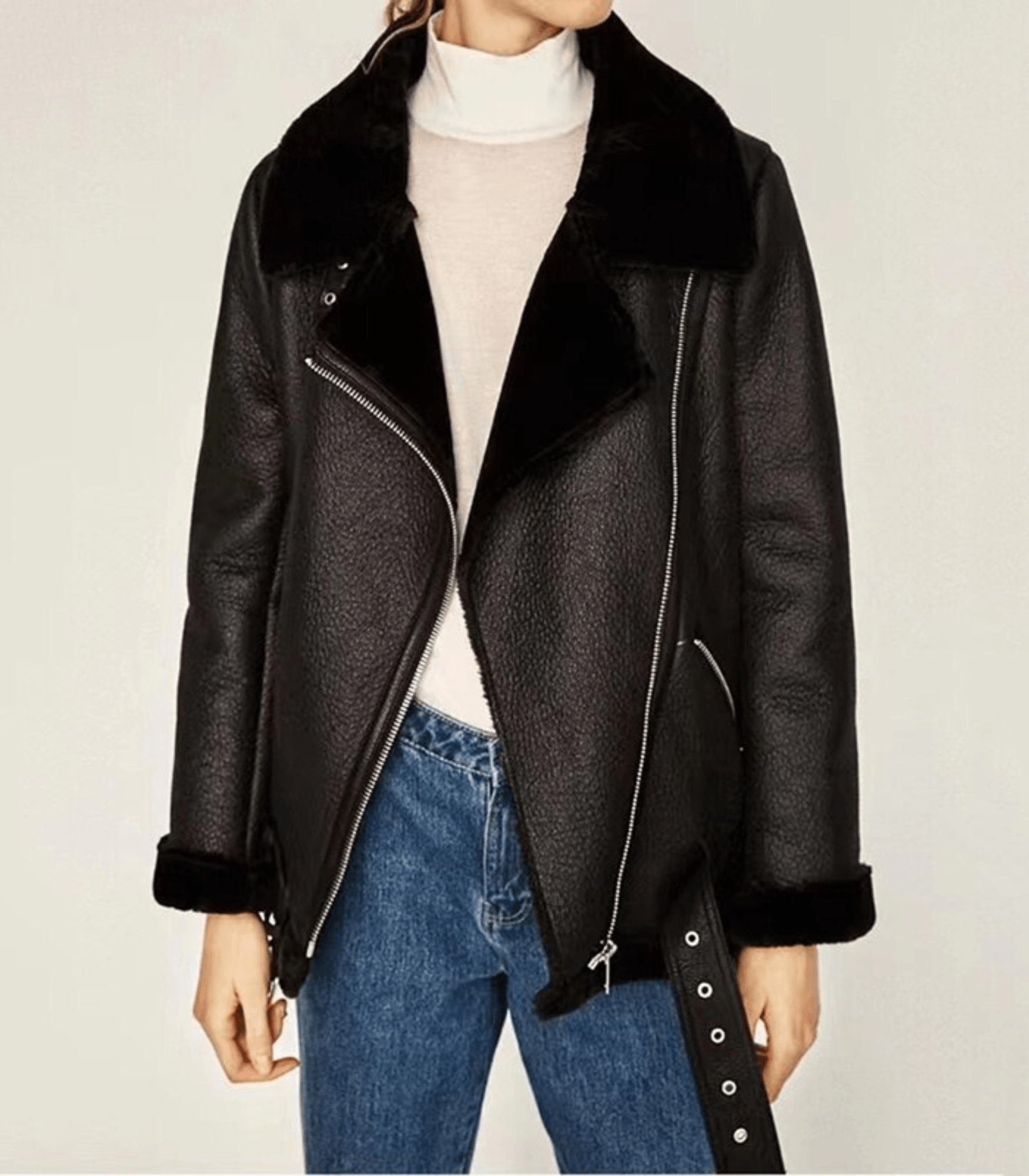 Valenzora Winter Chic - Elegant leather winter coat for women