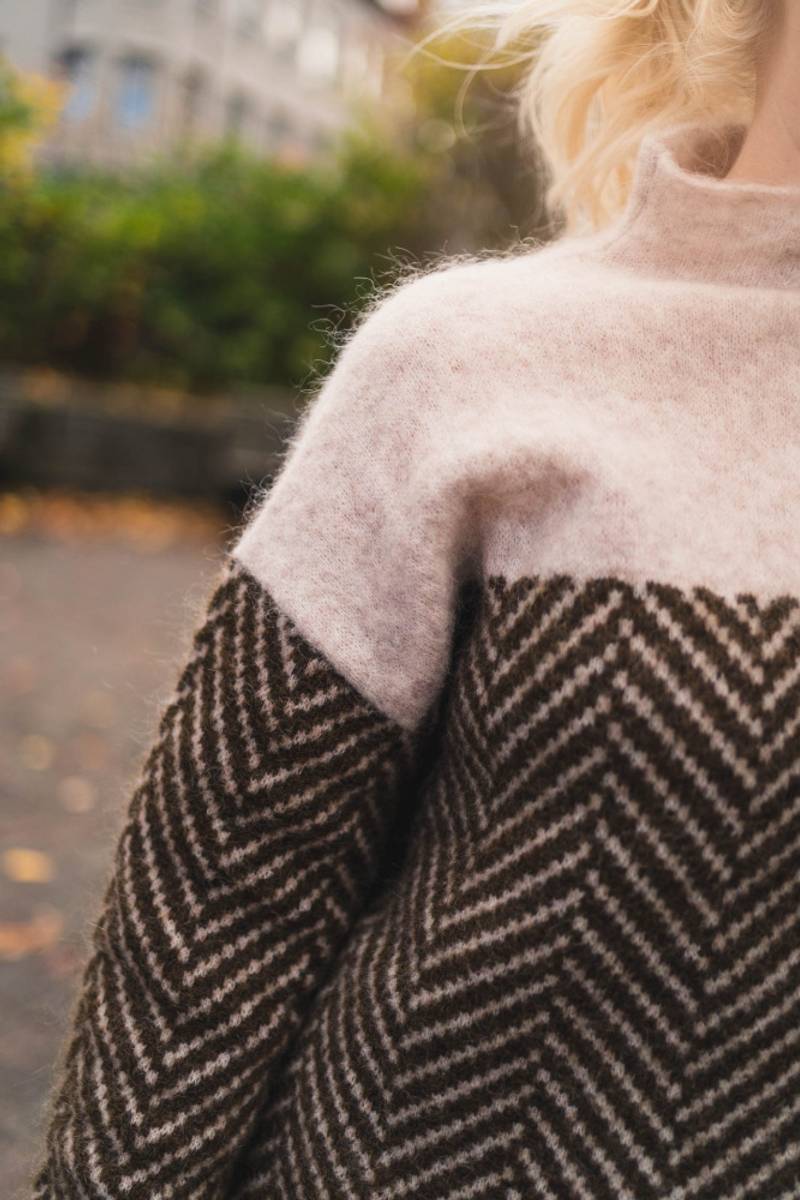 Valenzora | Damen Rollkragenpullover mit zweifarbigem Design