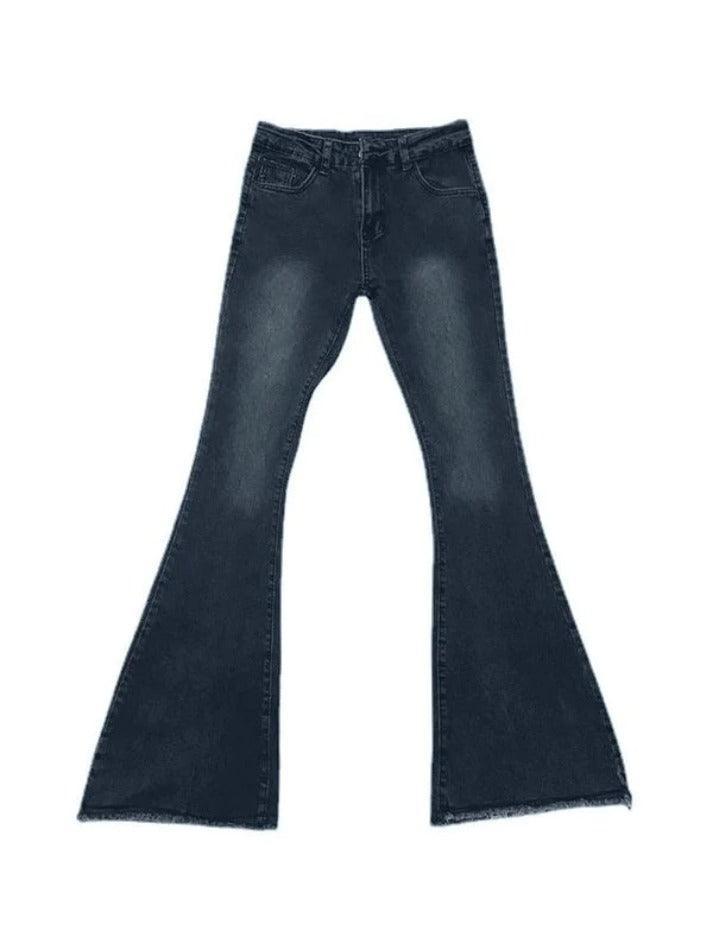 Valenzora | Jeans mit niedriger Taille, Waschung und Schlag