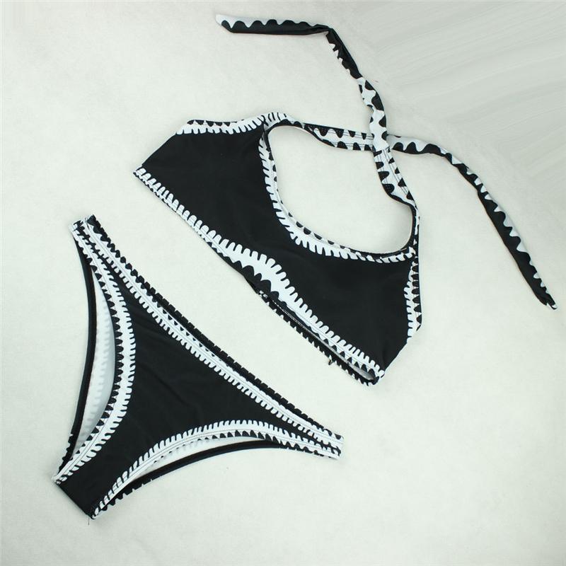 Valenzora - Schwarz-weißer Bandeau-Bikini