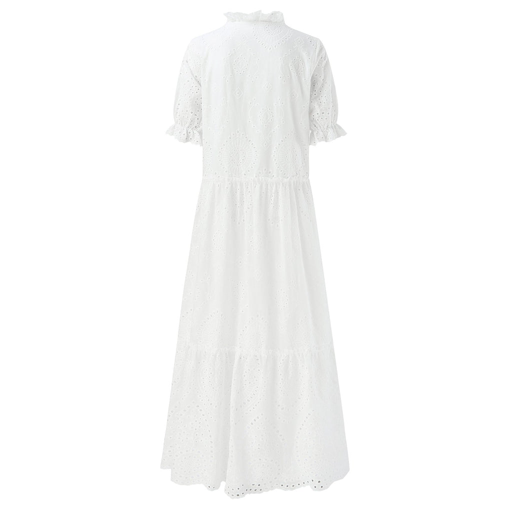 Valenzora | Weißes Plus-Size Rüschenkleid