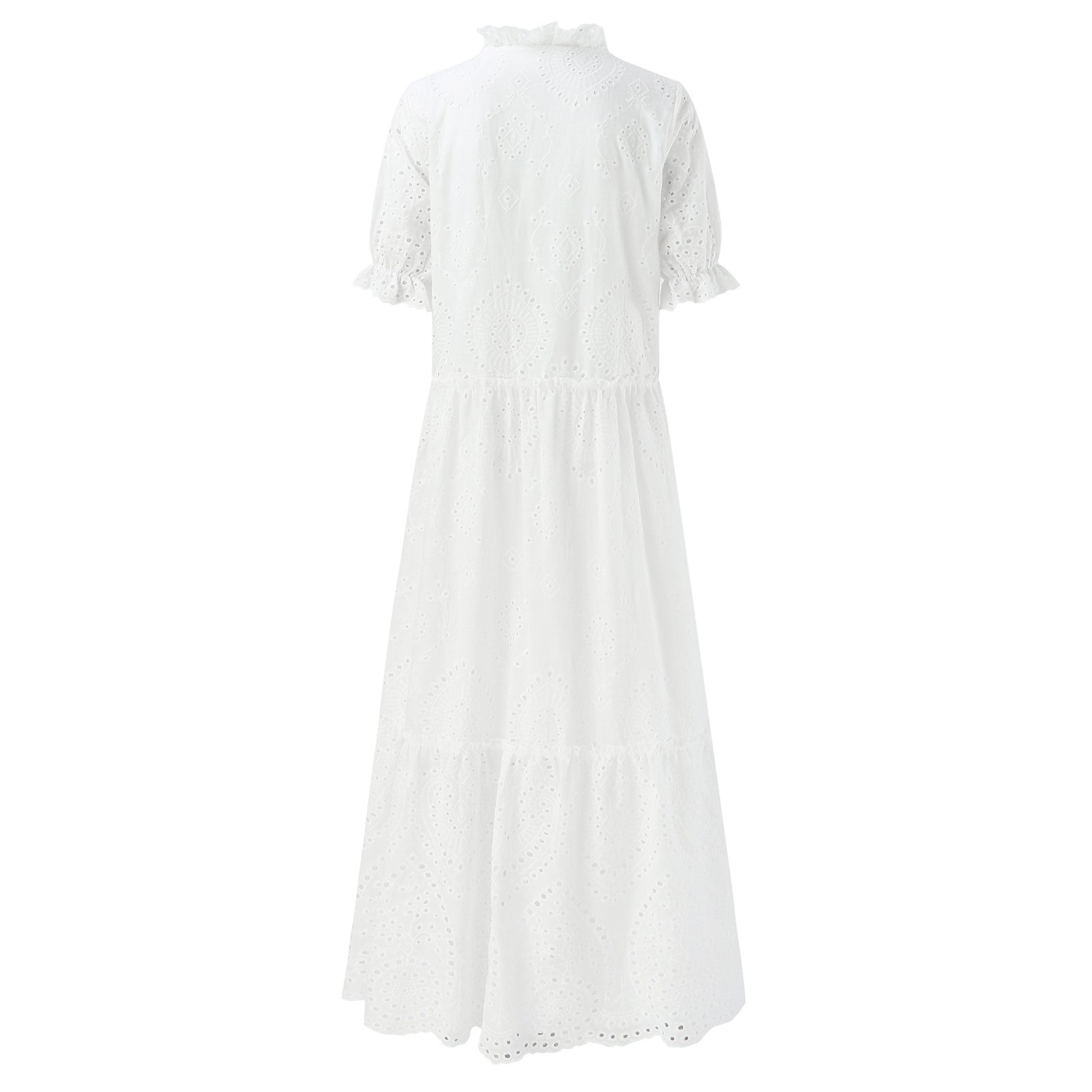 Valenzora | Weißes Plus-Size Rüschenkleid