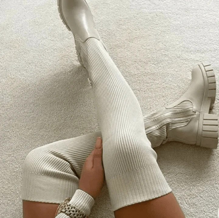 Valenzora - Kniehohe Stretchstiefel