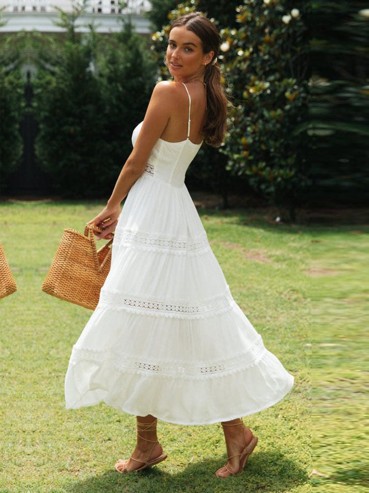 Valenzora | Weißes Maxi-Strandkleid