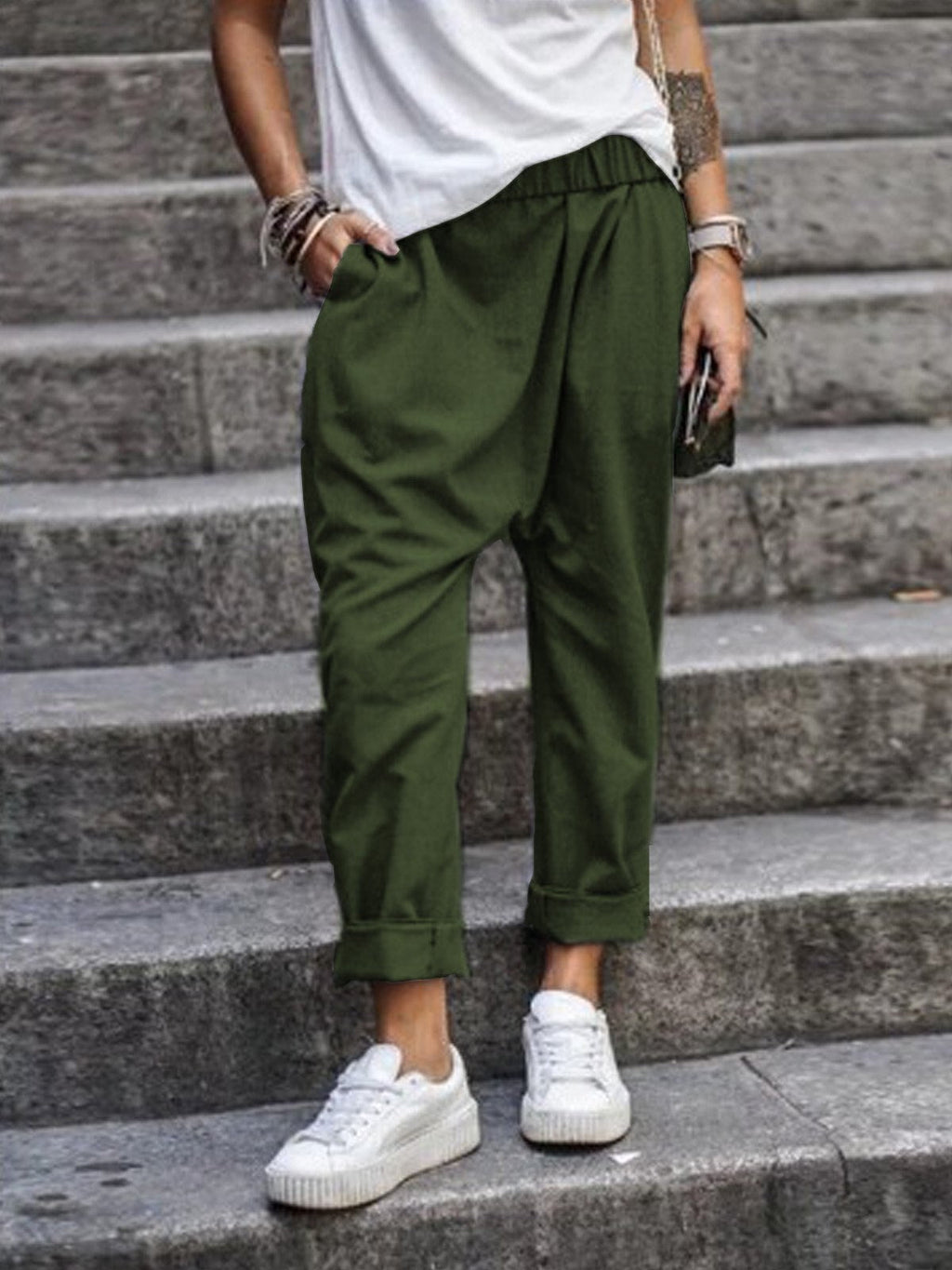 Valenzora | Casual Harem Pants with Low Crotch for Women