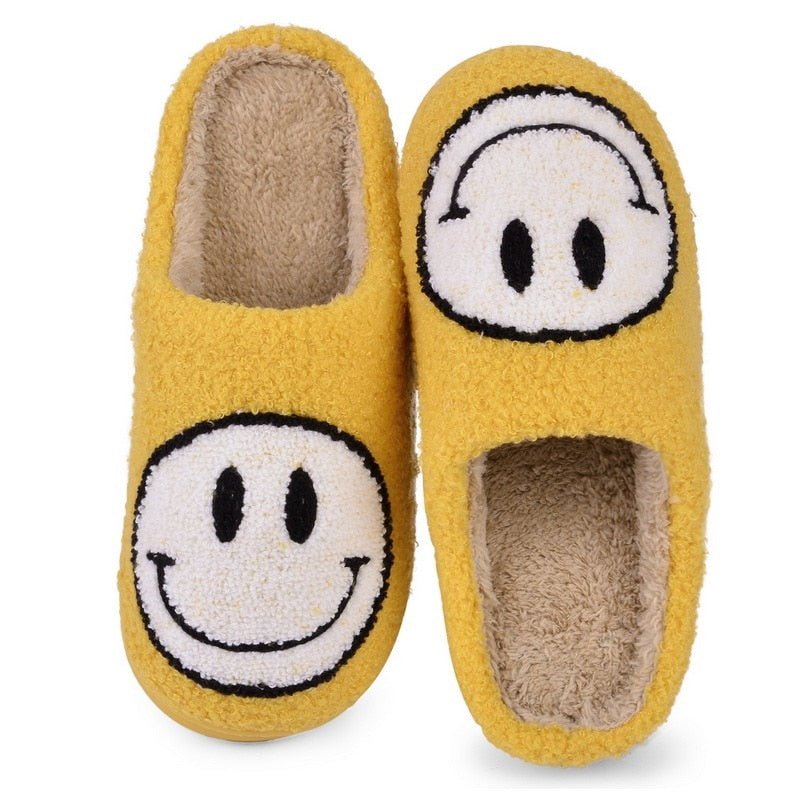 Valenzora | mit Smiley-Gesicht - bequeme Damenhausschuhe aus weichem Material