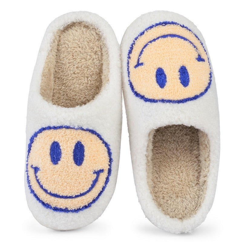 Valenzora | mit Smiley-Gesicht - bequeme Damenhausschuhe aus weichem Material