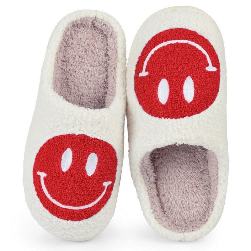 Valenzora | mit Smiley-Gesicht - bequeme Damenhausschuhe aus weichem Material