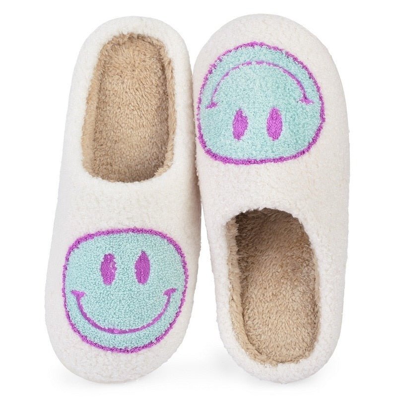 Valenzora | mit Smiley-Gesicht - bequeme Damenhausschuhe aus weichem Material
