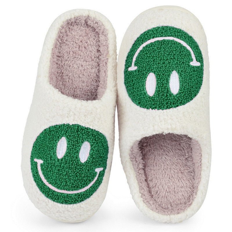 Valenzora | mit Smiley-Gesicht - bequeme Damenhausschuhe aus weichem Material