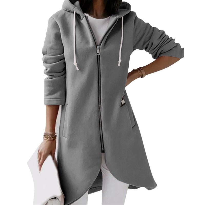 Valenzora Jacket | Comfortable long hooded vest for women