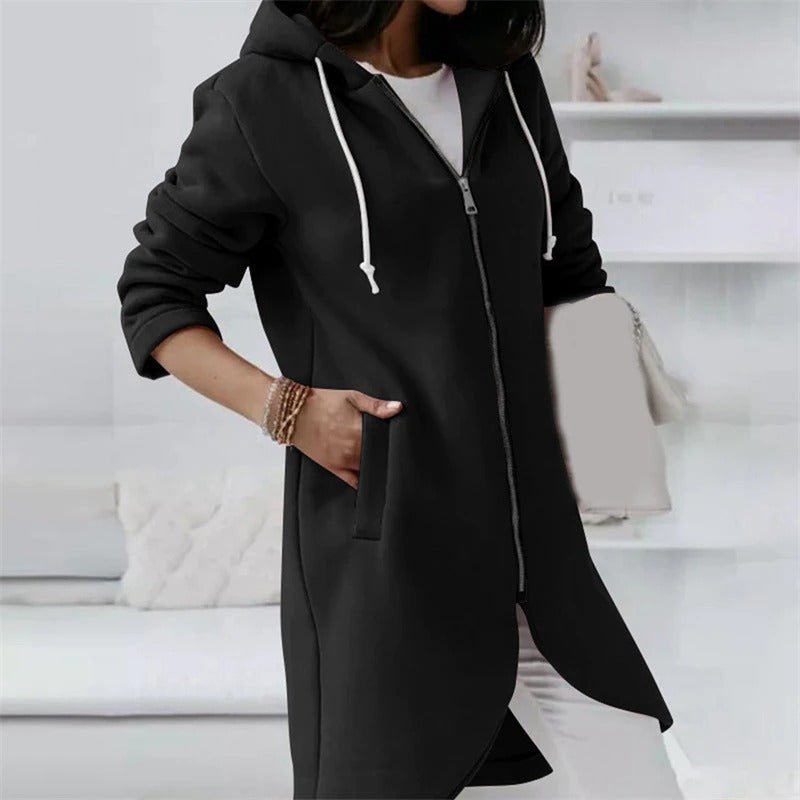 Valenzora Jacket | Comfortable long hooded vest for women