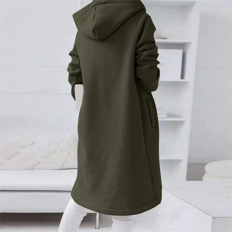 Valenzora Jacket | Comfortable long hooded vest for women