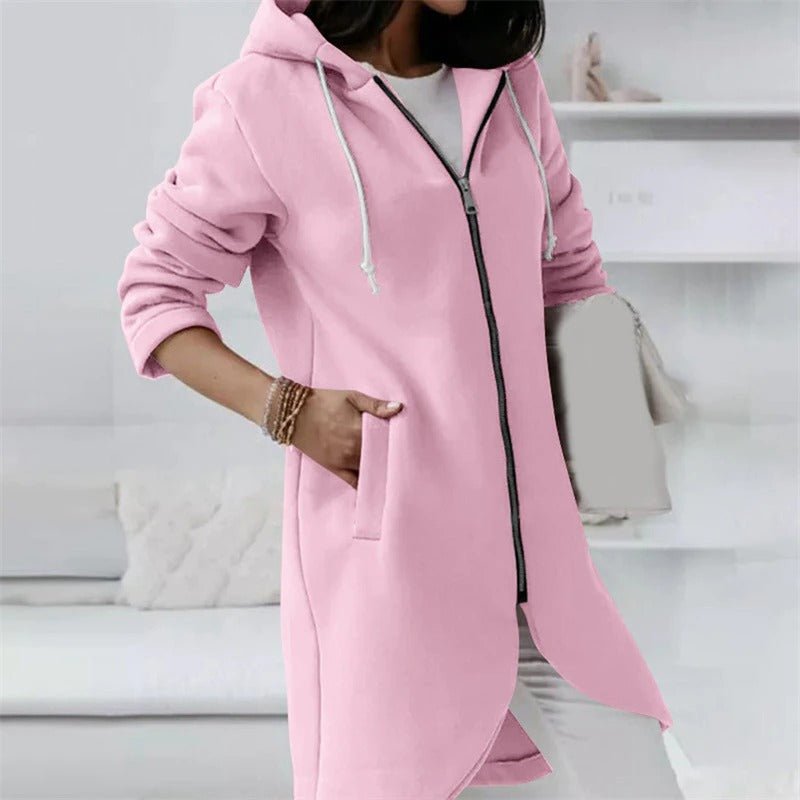 Valenzora Jacket | Comfortable long hooded vest for women