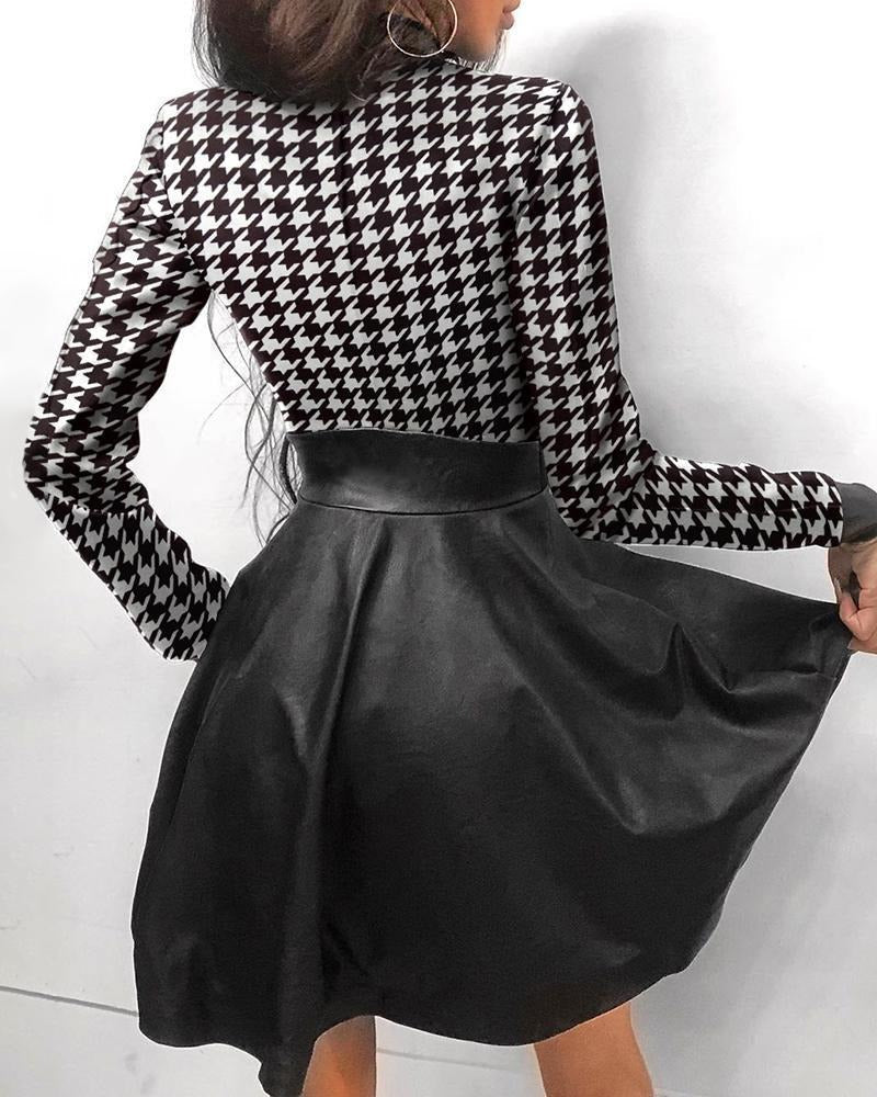 Valenzora Leder-Minikleid mit Reißverschluss