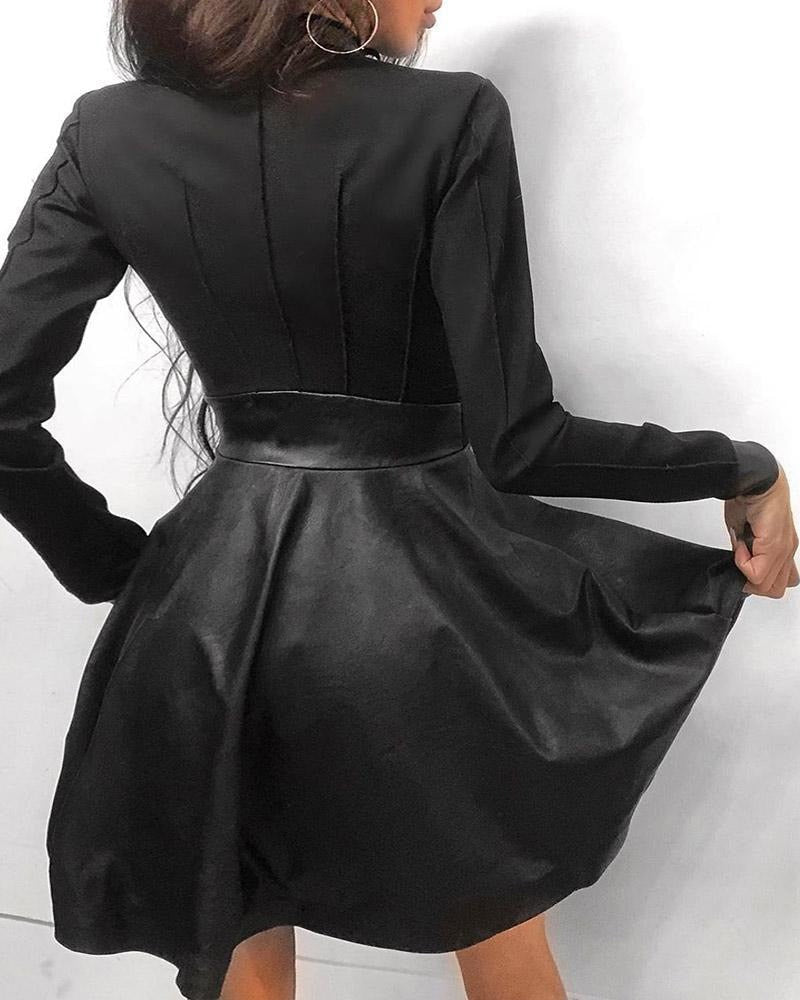Valenzora Leder-Minikleid mit Reißverschluss