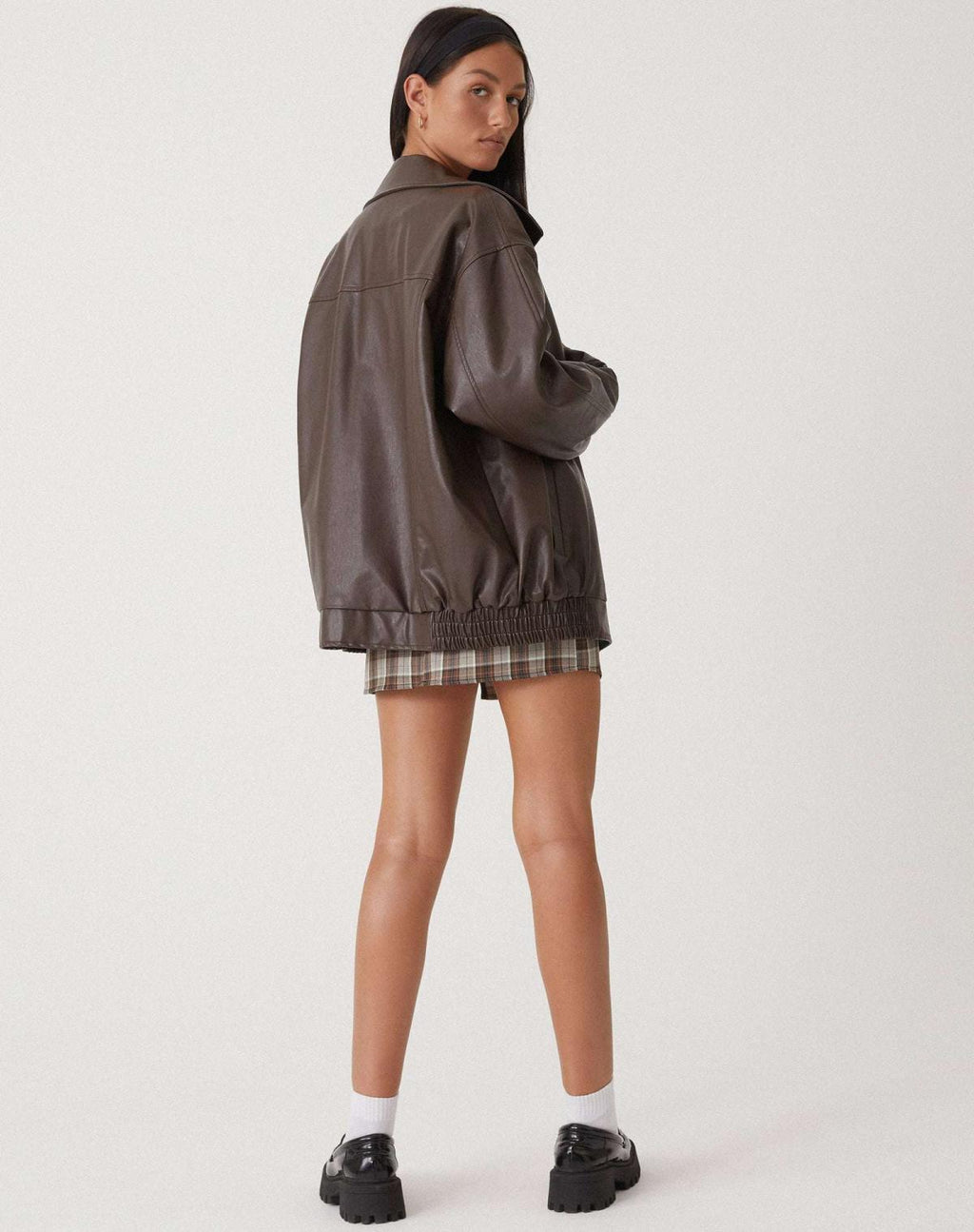 Valenzora | Oversized leather jacket