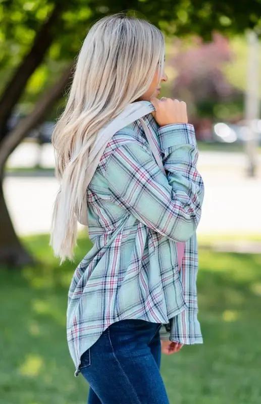 Valenzora | Damen Hoodie Knopfleiste Lässige Hemdjacke