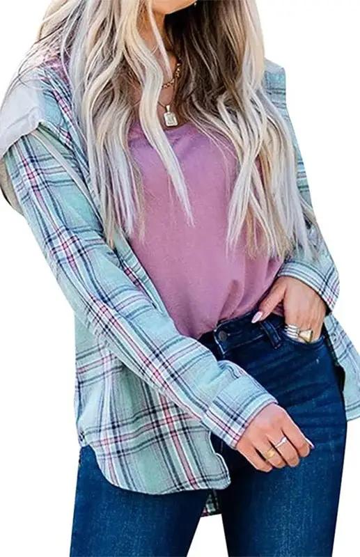 Valenzora | Damen Hoodie Knopfleiste Lässige Hemdjacke