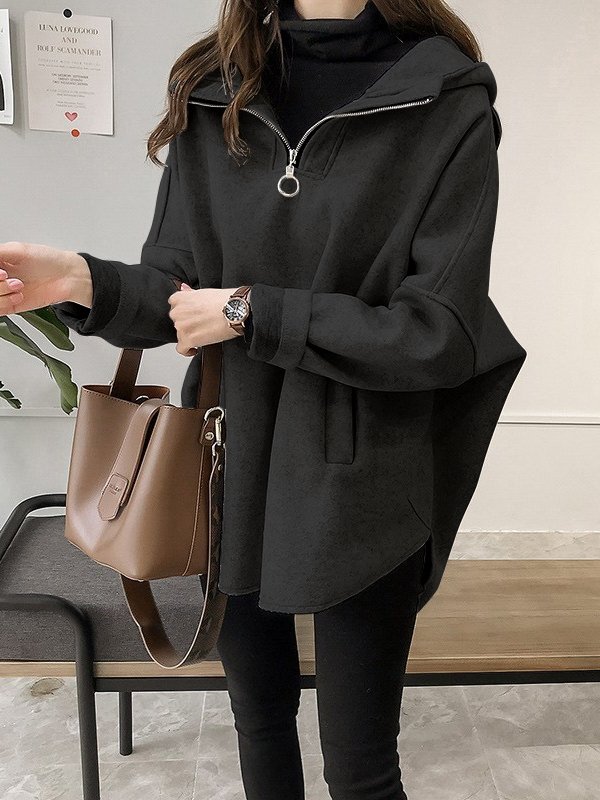 Valenzora | Women's Casual Wool Mid-Length Pullover Hoodie