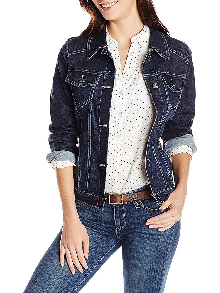 Valenzora | Women's Jackets Single-breasted denim jacket with pockets