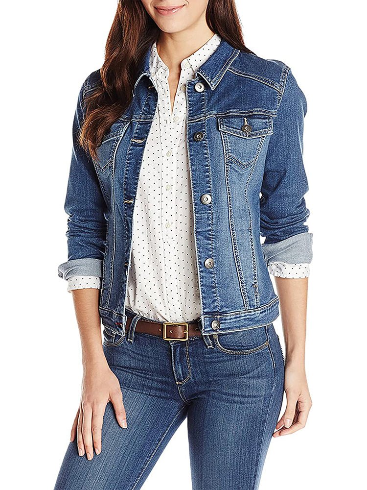 Valenzora | Women's Jackets Single-breasted denim jacket with pockets