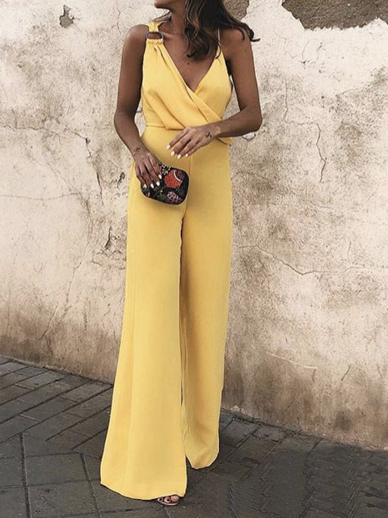 Valenzora | Women's Playsuits Casual V-Neck Sling Sleeveless Playsuit