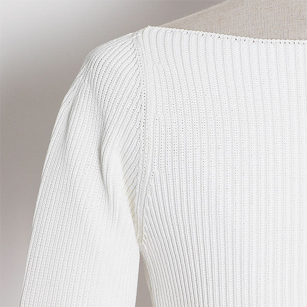 Knit top with round neck