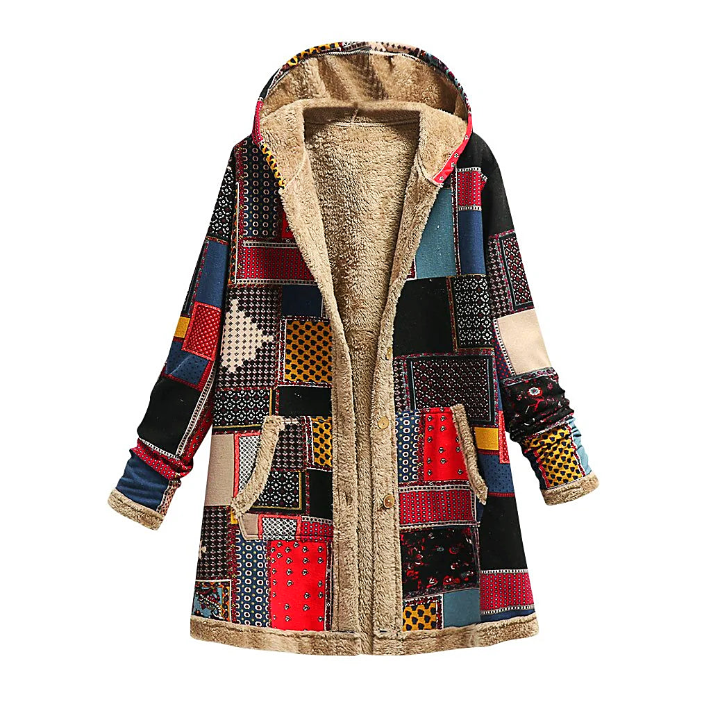 Valenzora | Thick fleece jacket for women with print