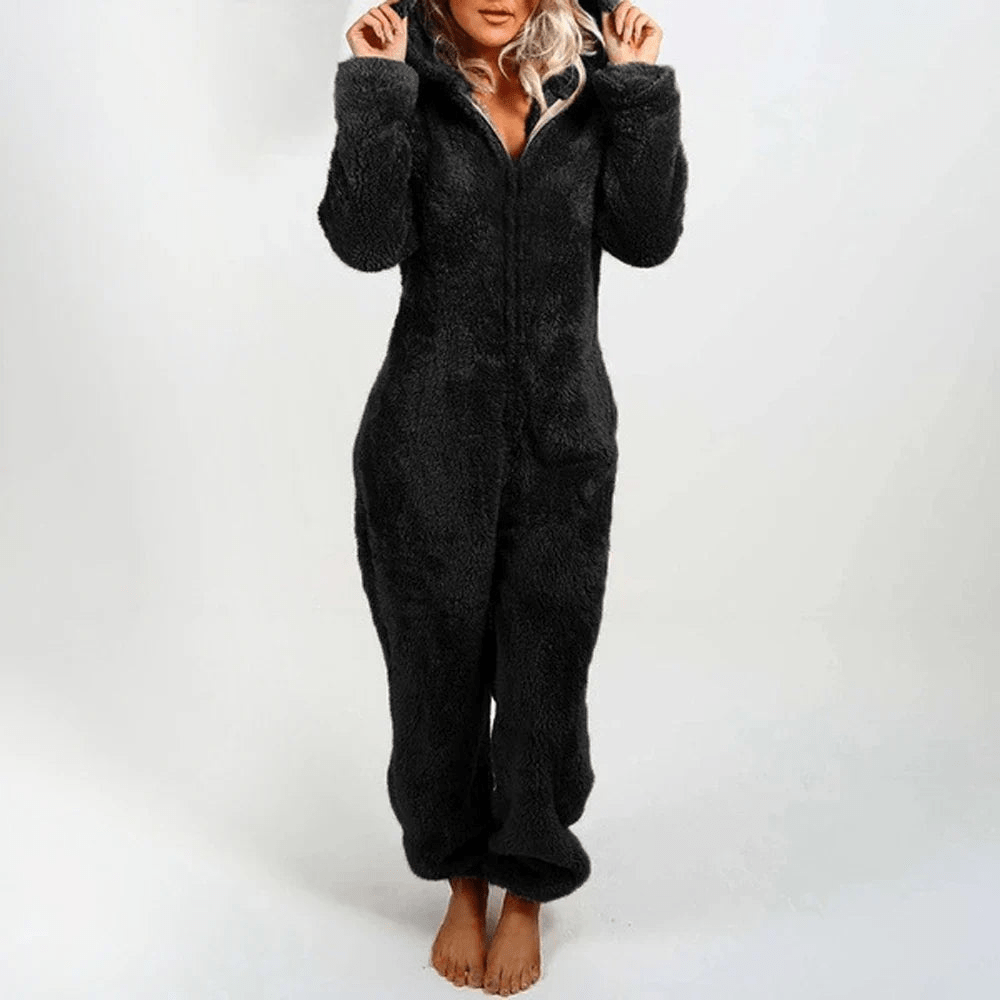 Valenzora | Verspielter Teddybär Damen Overall Weicher Plüsch Pyjama