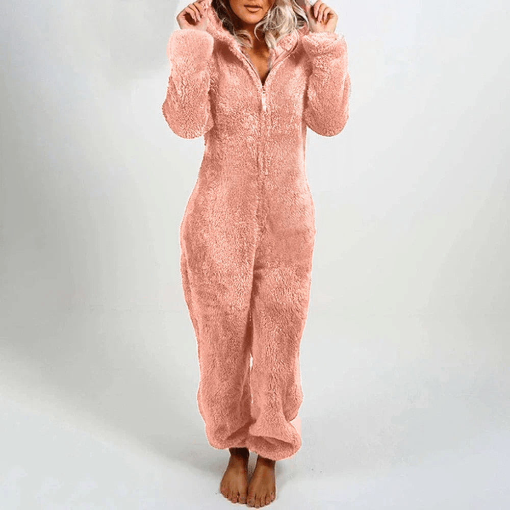Valenzora | Verspielter Teddybär Damen Overall Weicher Plüsch Pyjama