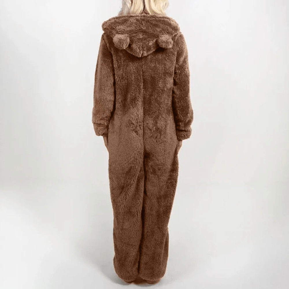 Valenzora | Verspielter Teddybär Damen Overall Weicher Plüsch Pyjama