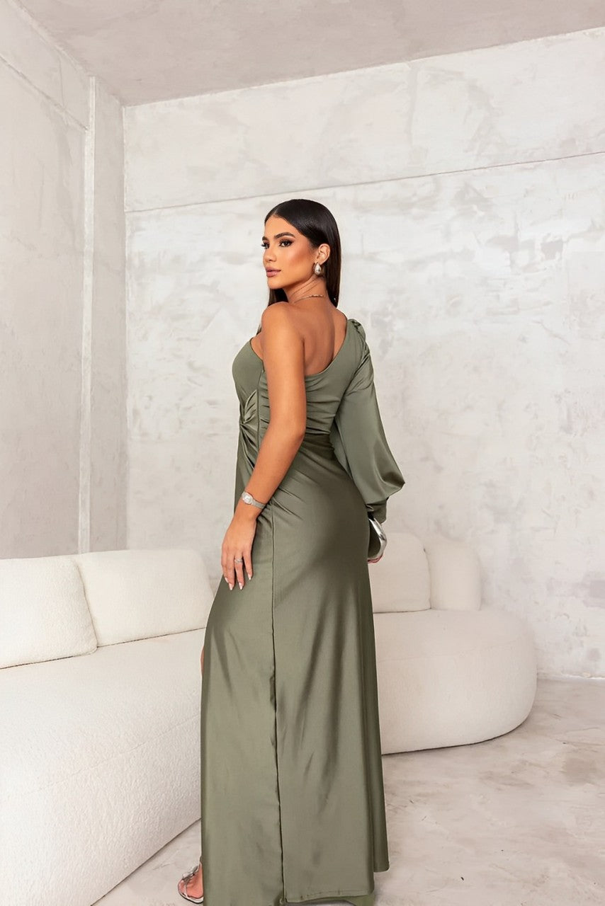 Valenzora | Elegant one-shoulder dress with side slit